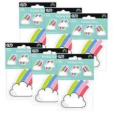 Creative Teaching Press Rainbow Skies 3 Designer Cut-Outs, 36 Per Pack, 6 Packs (CTP10431-6)