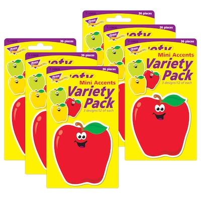 TREND Apples Mini Accents Variety Pack, 36 Per Pack, 6 Packs (T-10808-6)