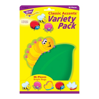 TREND Bright Bugs Classic Accents Variety Pack, 36 Per Pack, 3 Packs (T-10914-3)
