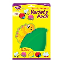 TREND Bright Bugs Classic Accents Variety Pack, 36 Per Pack, 3 Packs (T-10914-3)