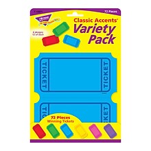 TREND Winning Tickets Classic Accents Variety Pack, 72 Per Pack, 3 Packs (T-10971-3)