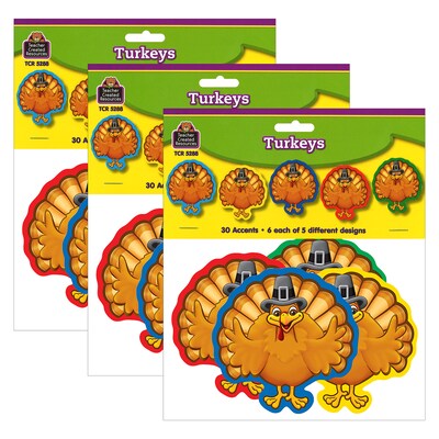 Teacher Created Resources Turkey Accents, 30 Per Pack, 3 Packs (TCR5288-3)