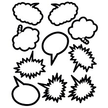 Teacher Created Resources Superhero Black & White Speech/Thought Bubbles Accents, 30 Per Pack, 3 Pac