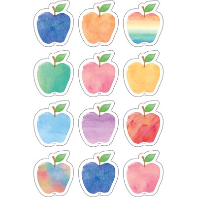 Teacher Created Resources Watercolor Apples Mini Accents, 36/Pack, 6 Packs (TCR5635-6)