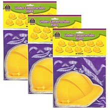 Teacher Created Resources Under Construction Hard Hats Accents, 30 Per Pack, 3 Packs (TCR8747-3)