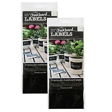 Wallies Chalkboard Vinyl Labels, 4 x1.87, Black, 9 Per Pack, 2 Packs (WLE16044-2)