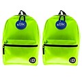 Bazic Basic Backpack, Solid, Lime Green, 2/Pack (BAZ1034-2)