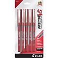 Pilot Precise V5 Rollerball Pens, Extra Fine Point, Red Ink, 5/Pack (26012)