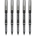 Pilot Precise V7 Rollerball Pens, Fine Point, Black Ink, 5/Pack (26020)