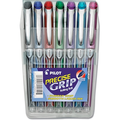 Pilot Precise Grip Rollerball Pens, Extra Fine Point, Assorted Ink, 7/Pack (28864)