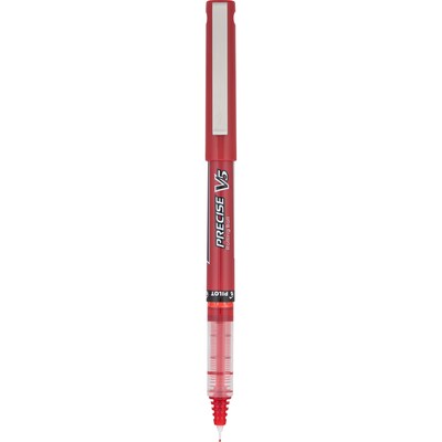 Pilot Precise V5 Rollerball Pens, Extra Fine Point, Red Ink, Dozen (35336)