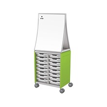 MooreCo Hierarchy Compass Midi H2 Mobile 16-Section Storage Cabinet, 71.13H x 28.38W x 19.13D, Gr