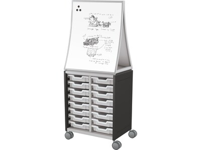 MooreCo Hierarchy Compass Midi H2 Mobile 16-Section Storage Cabinet, 71.13H x 28.38W x 19.13D, Bl
