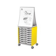 MooreCo Hierarchy Compass Midi H2 16-Section Storage Cabinet, 71.13H x 28.38W x 19.13D, Yellow Me