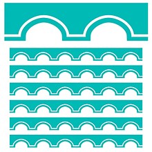 Schoolgirl Style Simply Stylish Scalloped Border, 3 x 234, Turquoise and White Awning (CD-108391-6