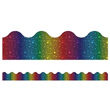 Carson Dellosa Education Sparkle + Shine Scalloped Border, 2.25 x 234, Rainbow Foil (CD-108396-6)