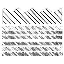 Carson Dellosa Education Kind Vibes Scalloped Border, 2.25 x 234, Black & White Stripes (CD-108434