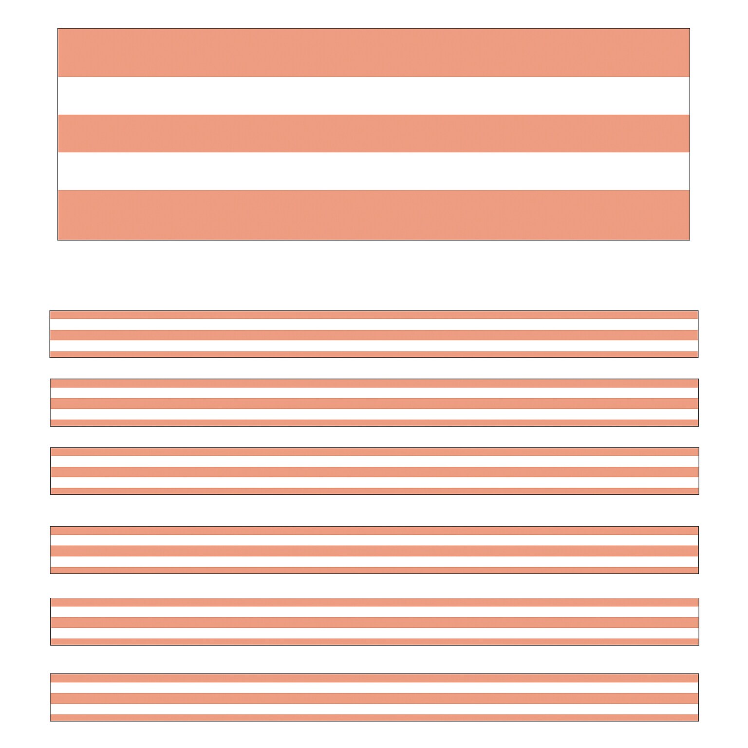 Schoolgirl Style™ Simply Stylish Straight Border, 2.25 x 234, Coral & White Stripes (CD-108442-6)