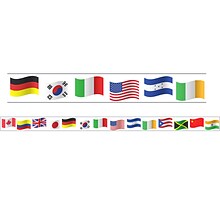 Charles Leonard Magnetic Straight Border, 1.5 x 24, World Flags Theme (CHL28108)