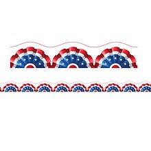 Charles Leonard Magnetic Scalloped Border, 1.5 x 24, Patriotic Theme (CHL28203)