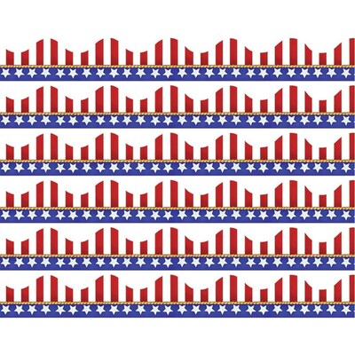 Eureka American Flags Electoral Deco Trim, 37 Feet Per Pack, 6 Packs (EU-845031-6)