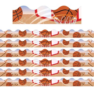 Eureka Basketball Deco Trim, 37 Feet Per Pack, 6 Packs (EU-845202-6)