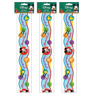 Eureka Mickey Mouse Clubhouse I Think I Can Extra Wide Cut Deco Trim®, 37 Feet Per Pack, 3 Packs (EU
