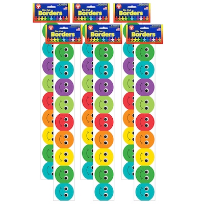 Hygloss Smiley Face Mighty Brights Border, 36 Feet Per Pack, 6 Packs (HYG33610-6)