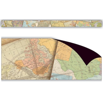 Teacher Created Resources Magnetic Straight Border, 1.5 x 24, Travel the Map (TCR77486)