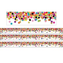 Teacher Created Resources Rolled Straight Border, 3 x 150, Confetti (TCR8952-3)