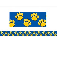 Teacher Created Resources Blue with Gold Paw Prints Border Trim, 35 Feet Per Pack, 6 Packs (TCR4643-