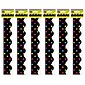Teacher Created Resources Multicolor Dots on Black Scalloped Border Trim, 35 Feet Per Pack, 6 Packs (TCR4648-6)