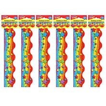 TREND Rainbow & Stars Terrific Trimmers, 39 Feet Per Pack, 6 Packs (T-92332-6)