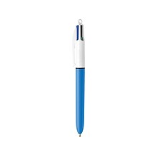 BIC Retractable Ballpoint Pen, Medium Point, Red/Black/Blue/Green Ink, 3/Pack (MMXP31-AST)