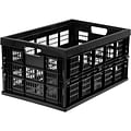 Mount-It! 51.78 Qt. Open Lid Storage Crate, Black (WI-3002)