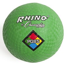Champion Sports 8-1/2 Nylon/Rubber Playground Ball, Green, Pack of 3 (CHSPG85GN-3)