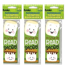 Eureka Marshmallow Scented Bookmarks, 24 Per Pack, 3 Packs (EU-834028-3)