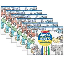 Melissa & Doug Jumbo Multi-Theme Coloring Pad, 11 x 14, Blue, Pack of 6 (LCI4226-6)