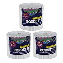Bordette Decorative Border, Metallic, Silver, 2-1/4 x 25, 3 Rolls (PAC37850-3)