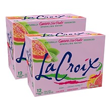 Lacroix Guava Sao Paulo Sparkling Seltzer Water, 12 Fl. Oz., 12 Cans/Pack, 2 Packs/Carton (15021761)