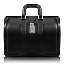 McKlein V Series, MORGAN, Top Grain Cowhide Leather,Litigator Laptop Briefcase, Black (83345)