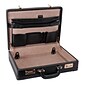 McKlein Turner Expandable Attache Briefcase, Top Grain Cowhide Leather, Black (80485)