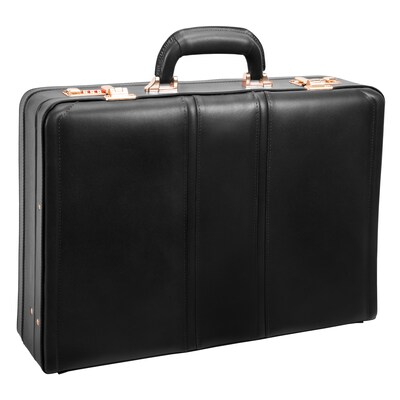 McKlein, V Series, COUGHLIN, Top Grain Cowhide Leather, Leather 4.5" Expandable Attaché Briefcase, Black (80465)