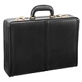 McKlein Reagan Attache Briefcase, Top Grain Cowhide Leather, Black (80445)