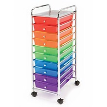 Seville Classics 10-Drawer Organizer Cart, Translucent Multi-Color (SHE16218B)