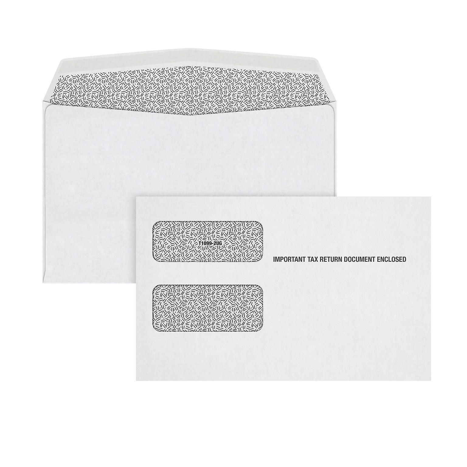TOPS 2023 Double Window Tax Form Gummed Envelopes, White, 100/Pack (7956E-S)