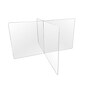 Gemini Freestanding XY Table Divider, 24"H x 48"W, Clear Acrylic (Clear Acrylic )