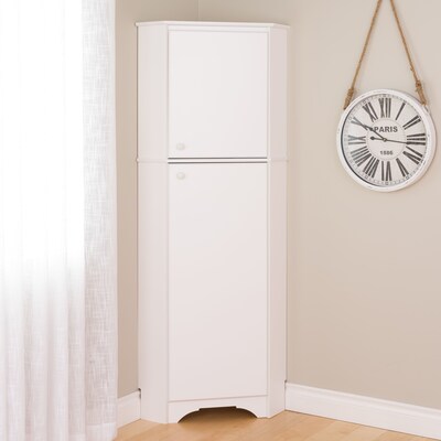 Prepac Elite White Tall 2-Door Corner Storage Cabinet (WSCC-0605-1)