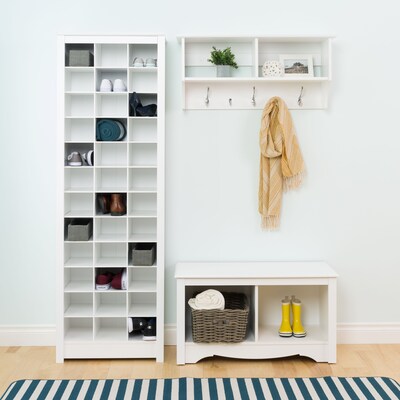 Prepac Space-Saving Shoe Storage Cabinet, White (WUSR-0009-1)