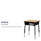 Flash Furniture 24"W Student Desk with Open Front Metal Book Box, Wood Grain/Black (FD-DESK-GG)